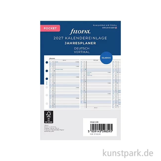 Artikelbild 1 des Artikels “FILOFAX Kalendereinlagen 2027 - Jahresplaner, Pocket “