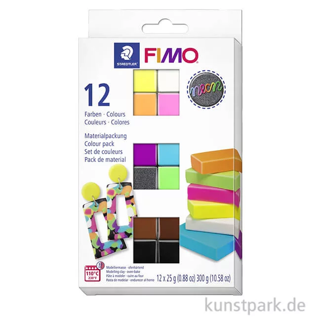 Artikelbild 1 des Artikels “FIMO Effekt Modelliermassen Set - Neon, 12 x 25 g “