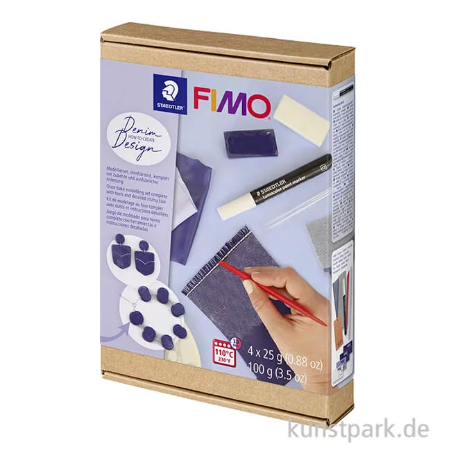 Artikelbild 1 des Artikels “FIMO Modellierset mit 4 x 25 g + Zubehör - Denim Design “