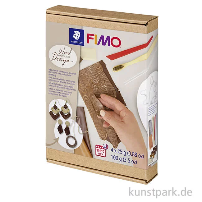 Artikelbild 1 des Artikels “FIMO Modellierset mit 4 x 25 g + Zubehör - Wood Design “