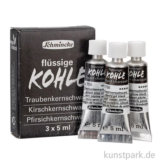 Artikelbild 1 des Artikels “Schmincke Flüssige Kohle, Kartonset mit 3 x 5 ml “