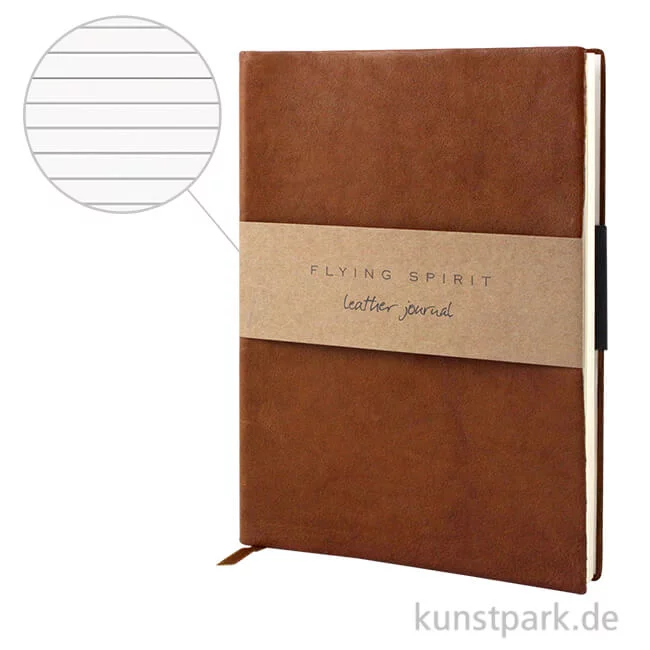 Artikelbild 1 des Artikels “Clairefontaine - Flying Spirit Journal aus Echtleder - Cognac Liniert“