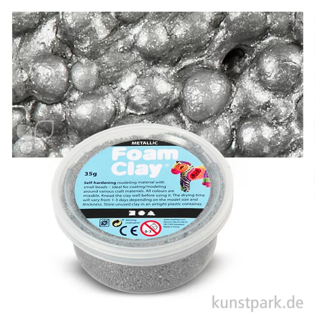 Artikelbild 1 des Artikels “Foam Clay Metallic - Modelliermasse mit kleinen Perlen, 35 g Silber“