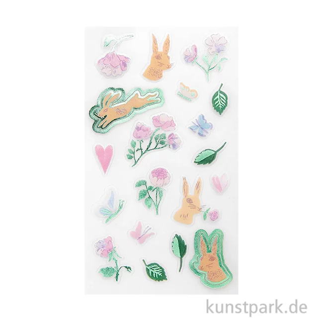 Artikelbild 1 des Artikels “Foliensticker - La Vie en Rose, Blumen + Hasen, 4 Bögen “