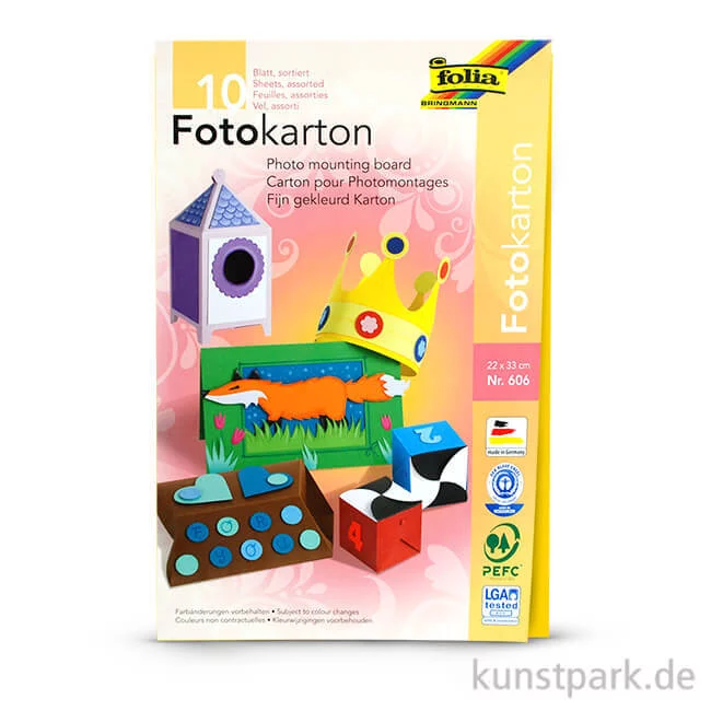 Artikelbild 1 des Artikels “Fotokartonblock, 22x33 cm, 300g, 10 Blatt sortiert “