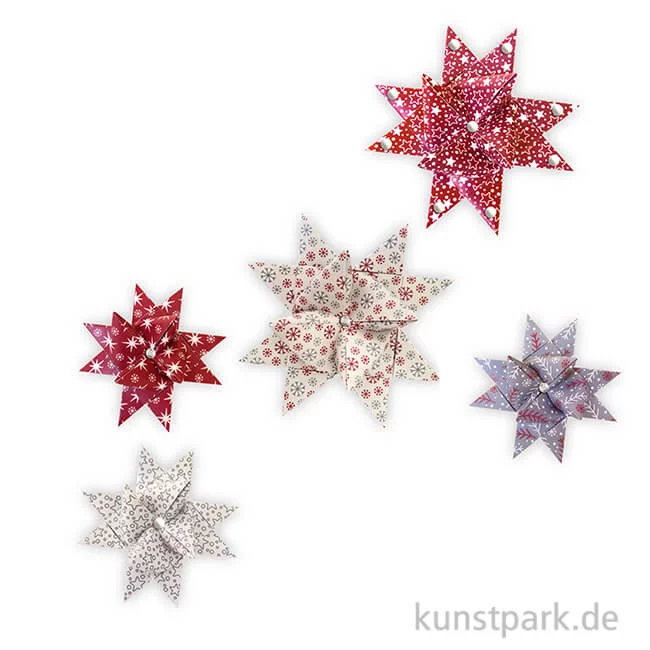 Artikelbild 1 des Artikels “Fröbelsterne Dunkelrot-Natur, 45 - 86 cm, 60 Stück “