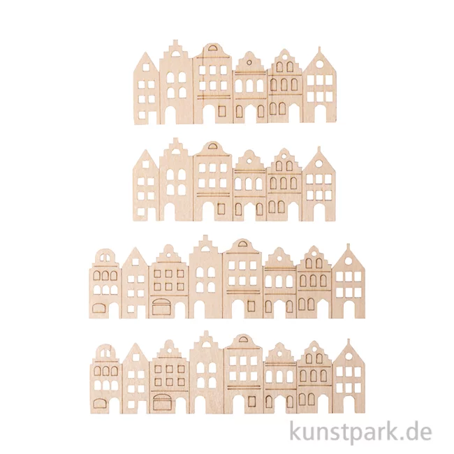 Artikelbild 1 des Artikels “Furnierholzleiste Nordic Häuser, 10,2 x 4,2 + 13,8 x 4,2 cm, 4 Stück “