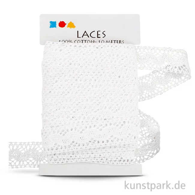 Artikelbild 1 des Artikels “Gehäkelte Borte aus Baumwolle, 10 Meter - weiß “