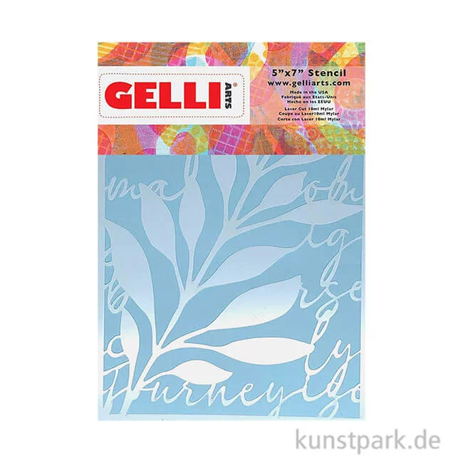 Artikelbild 1 des Artikels “Gelli Arts - Stencil, Leaves & Script, 12,7 x 17,8 cm “