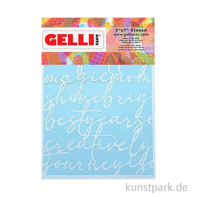 Artikelbild 1 des Artikels “Gelli Arts - Stencil, Script, 12,7 x 17,8 cm “