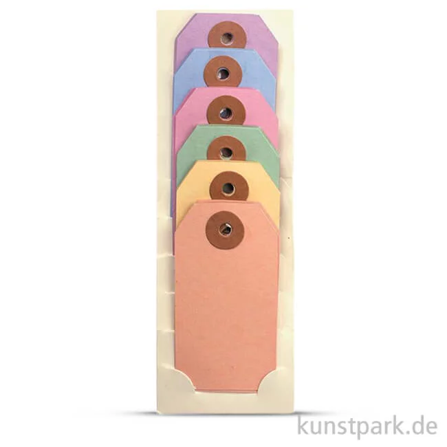 Artikelbild 1 des Artikels “Geschenk-Anhänger aus Karton - Bunt, 9x4 cm, 24 Stück sortiert “