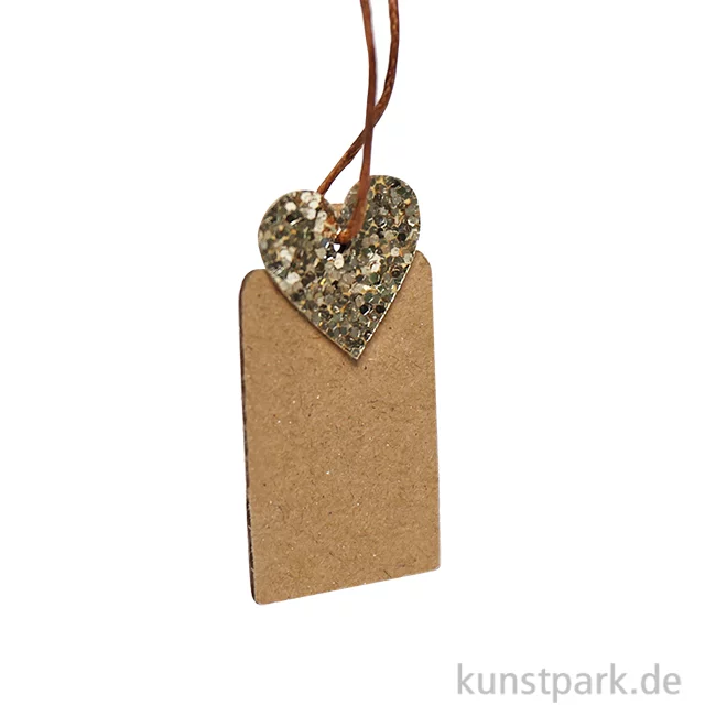 Artikelbild 1 des Artikels “Geschenkanhänger aus Karton mit Herz, Gold, 4,5 x 2,5 cm, 6 Stück “