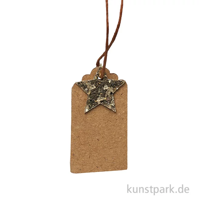 Artikelbild 1 des Artikels “Geschenkanhänger aus Karton mit Stern, Gold, 4,5 x 2,5 cm, 6 Stück “