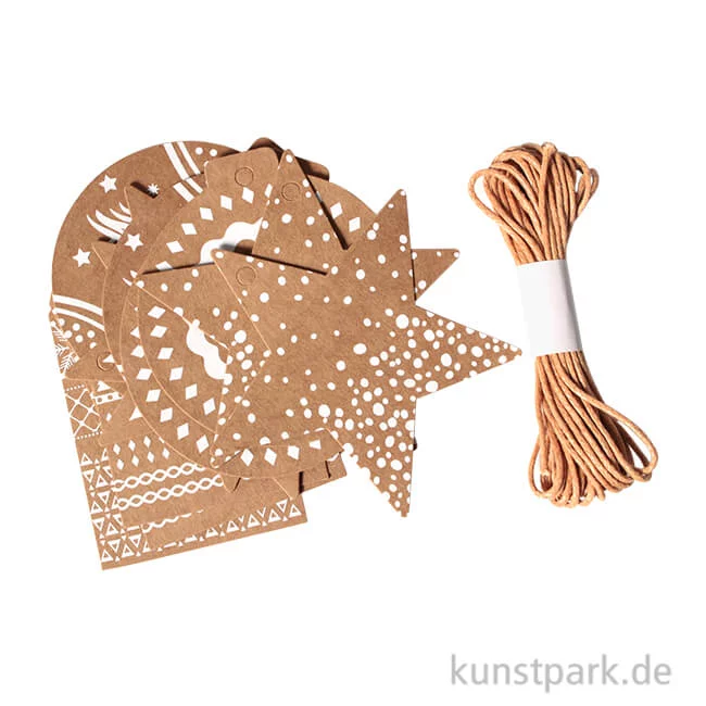 Artikelbild 1 des Artikels “Geschenkanhänger-Set - Weihnachten natur, 12 Stück sortiert “