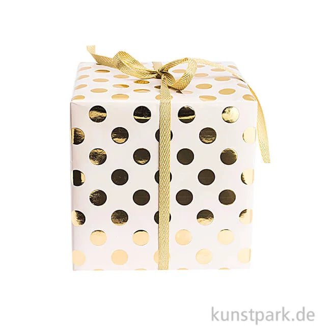 Artikelbild 1 des Artikels “Geschenkpapier - Rosa mit Gold Punkte, 200 x 70 cm “