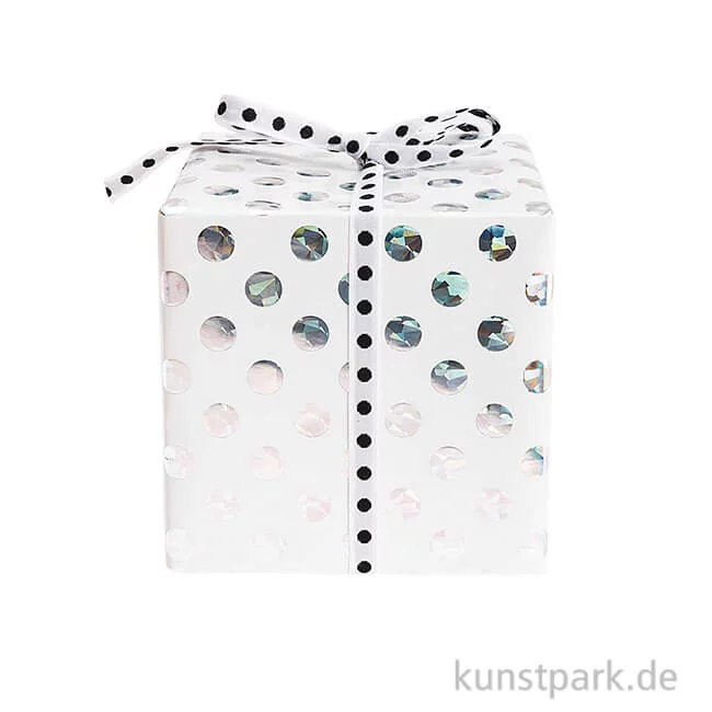 Artikelbild 1 des Artikels “Geschenkpapier - Weiß mit irisierenden Punkten, 200 x 70 cm “