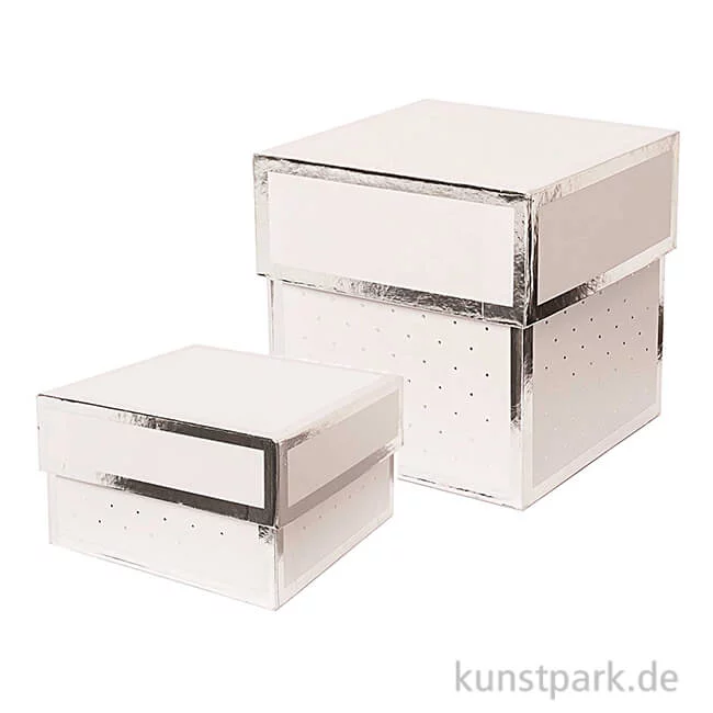 Artikelbild 1 des Artikels “Geschenkschachtel Eckig - Weiß & Silber “