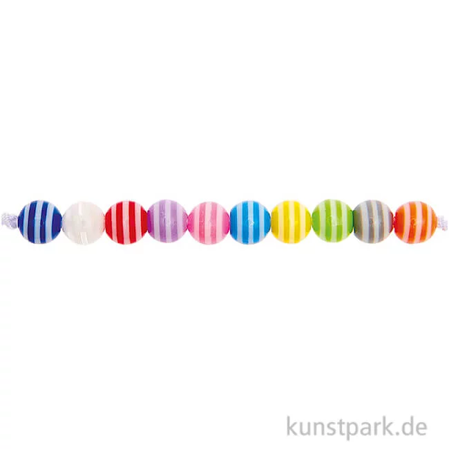 Artikelbild 1 des Artikels “Gestreifte Perlen, Multi Stripe Mix, 6 mm Durchmesser, 65 Stück “
