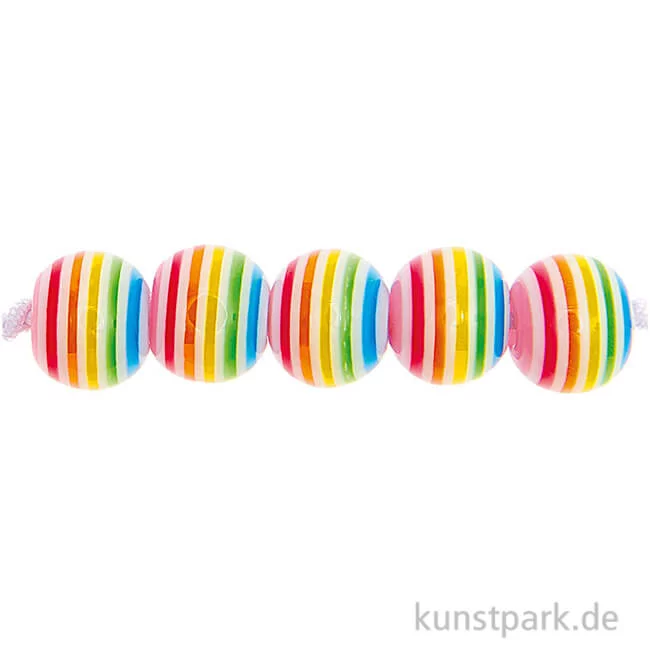 Artikelbild 1 des Artikels “Gestreifte Perlen, Regenbogen Weiß, 8 mm Durchmesser, 48 Stück “