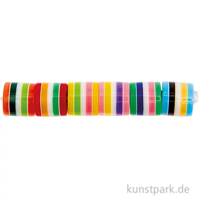Artikelbild 1 des Artikels “Gestreifte Zylinderperlen, Farbmix, 9 x 10 mm, 21 Stück “