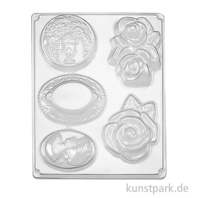 Artikelbild 1 des Artikels “Gießform - Ornamente + Rosen, 5 Motive, 24 x 35,5 cm “