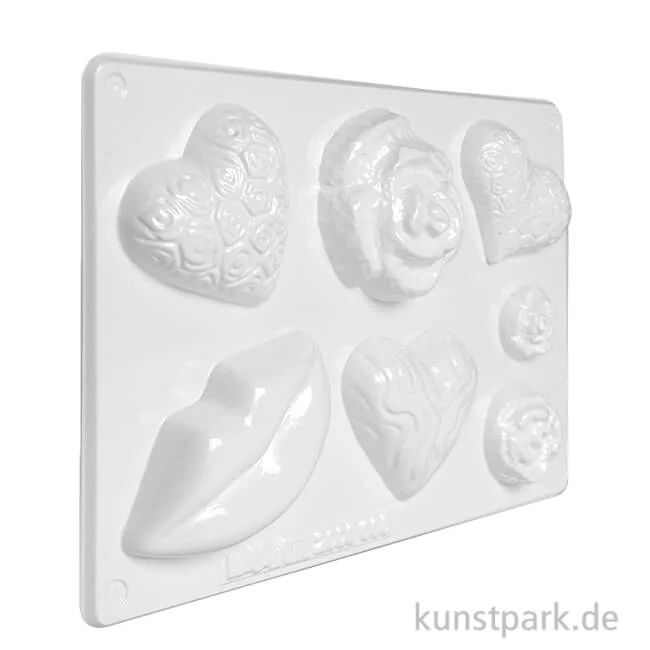Artikelbild 1 des Artikels “Gießform - Seife, Herz, Rosen, Kuss “