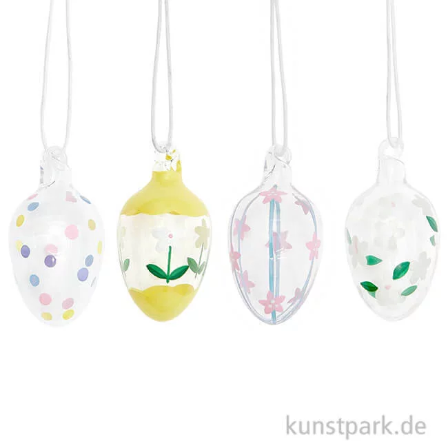Artikelbild 1 des Artikels “Glas Eier Handbemalt, 4-teilig “