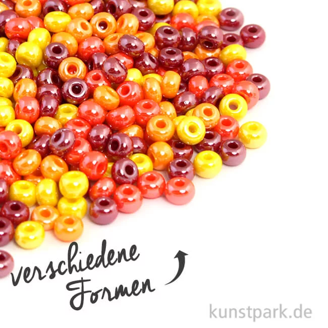 Artikelbild 1 des Artikels “Glas-Großlochradl Rot-Gelb Mix, opak, 55 g “