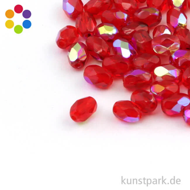 Artikelbild 1 des Artikels “Glas Schliffperle OLIVE irisierend - 6x4 mm - 50 Stück “