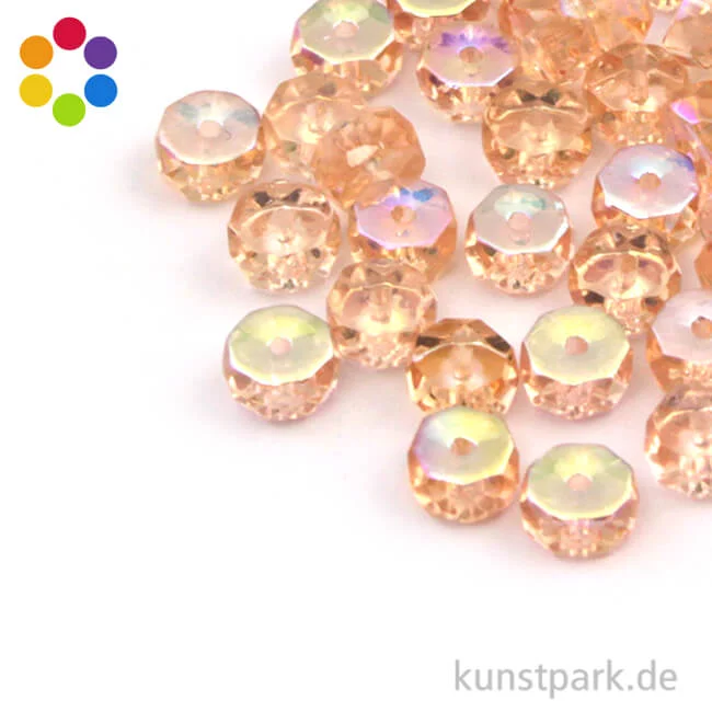 Artikelbild 1 des Artikels “Glas Schliffperle RADL irisierend - 6x3 mm - 40 Stück “