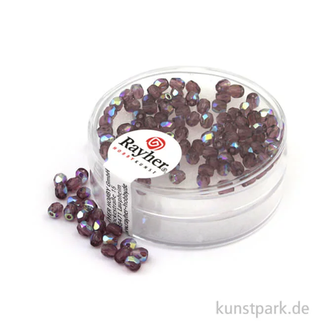 Artikelbild 1 des Artikels “Glas Schliffperlen irisierend - 3 mm - 100 Stück Dose | Amethyst“