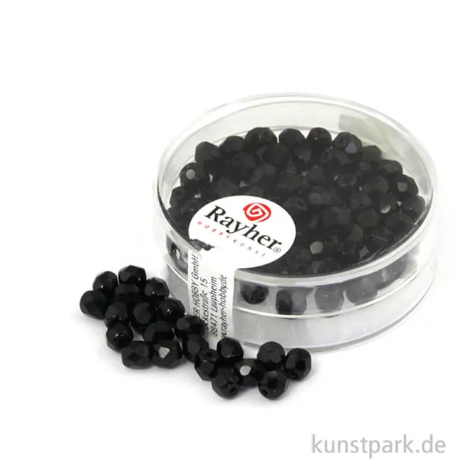 Artikelbild 1 des Artikels “Glas Schliffperlen irisierend - 4 mm - 100 Stück Dose | Schwarz - Nicht Irisierend“