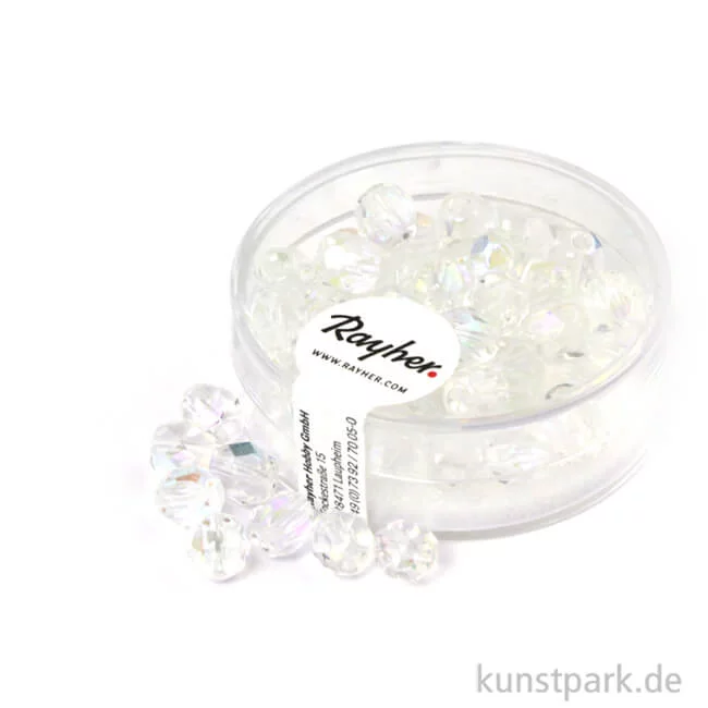 Artikelbild 1 des Artikels “Glas Schliffperlen irisierend - 6 mm - 50 Stück Dose | Bergkristall“