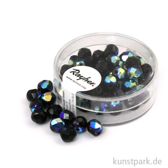 Artikelbild 1 des Artikels “Glas Schliffperlen irisierend - 6 mm - 50 Stück Dose | Onyx“