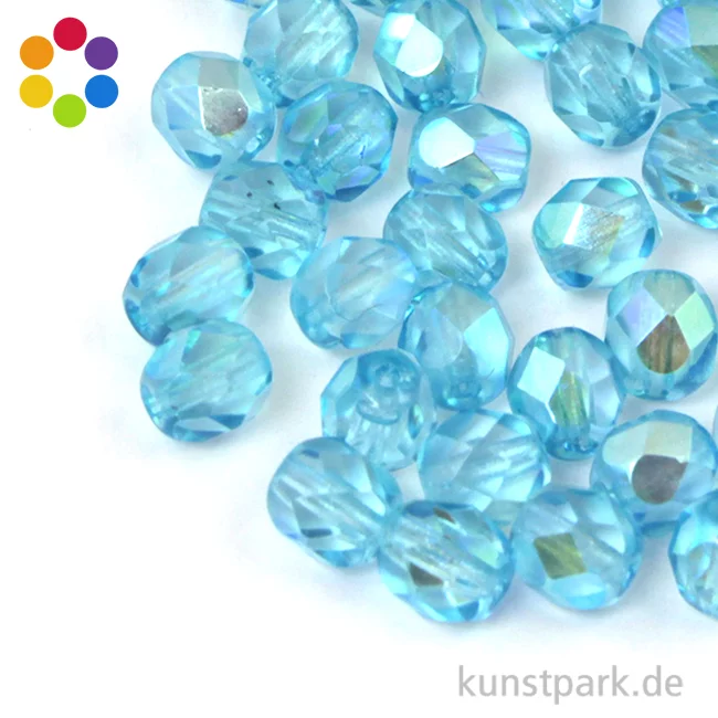 Artikelbild 1 des Artikels “Glas Schliffperlen irisierend - 6 mm - 50 Stück “
