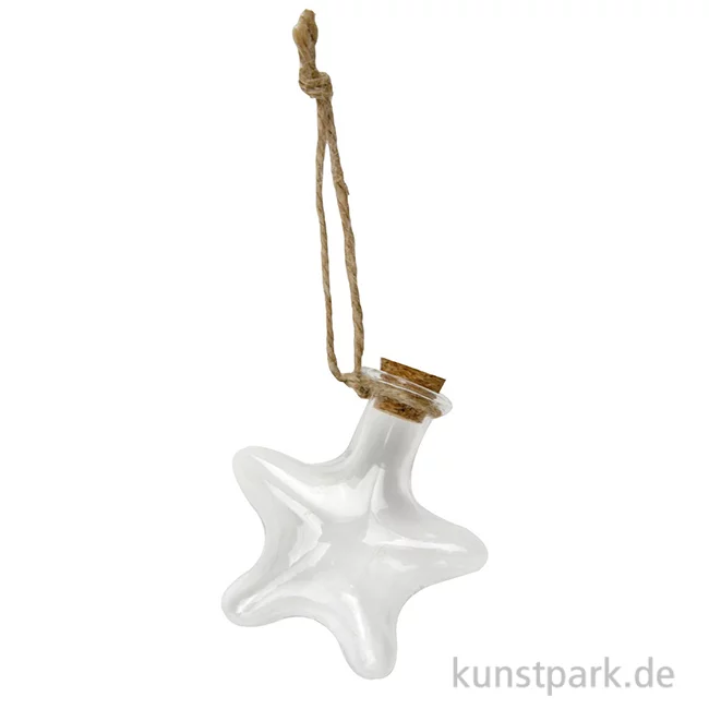 Artikelbild 1 des Artikels “Glasfläschchen zum Hängen - Stern, 6,5 x 6 x 2 cm “