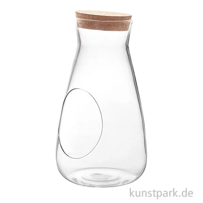 Artikelbild 1 des Artikels “Glasflasche mit Öffnung + Korkdeckel, Durchmesser 12 cm, Höhe 22 cm “