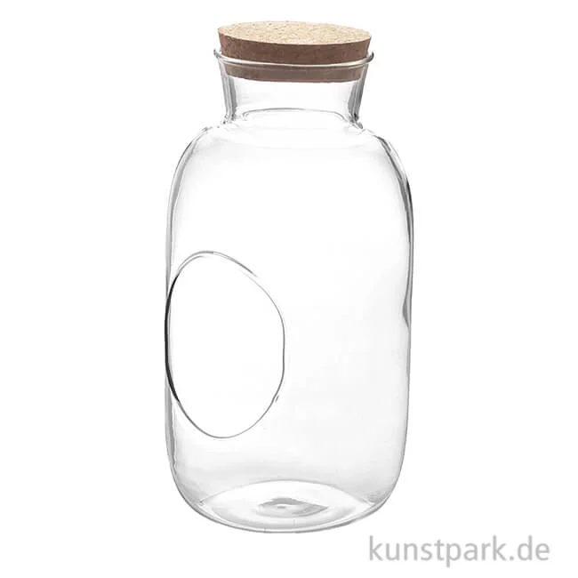 Artikelbild 1 des Artikels “Glasflasche mit Öffnung + Korkdeckel, Durchmesser 12 cm, Höhe 23 cm “