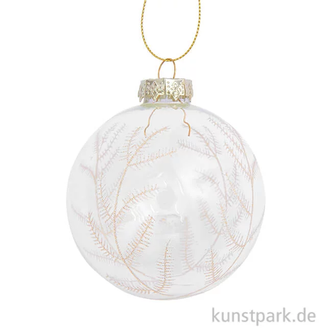 Artikelbild 1 des Artikels “Glaskugel - Baumschmuck mit Ornament, Gold, 8 cm “