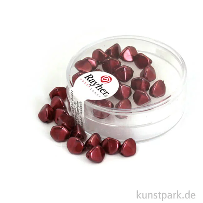 Artikelbild 1 des Artikels “Glasperlen-Dreikant - 7 mm - 32 Stück Dose | Burgund“