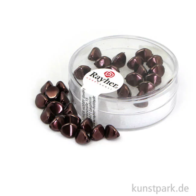 Artikelbild 1 des Artikels “Glasperlen-Dreikant - 7 mm - 32 Stück Dose | Nougat“