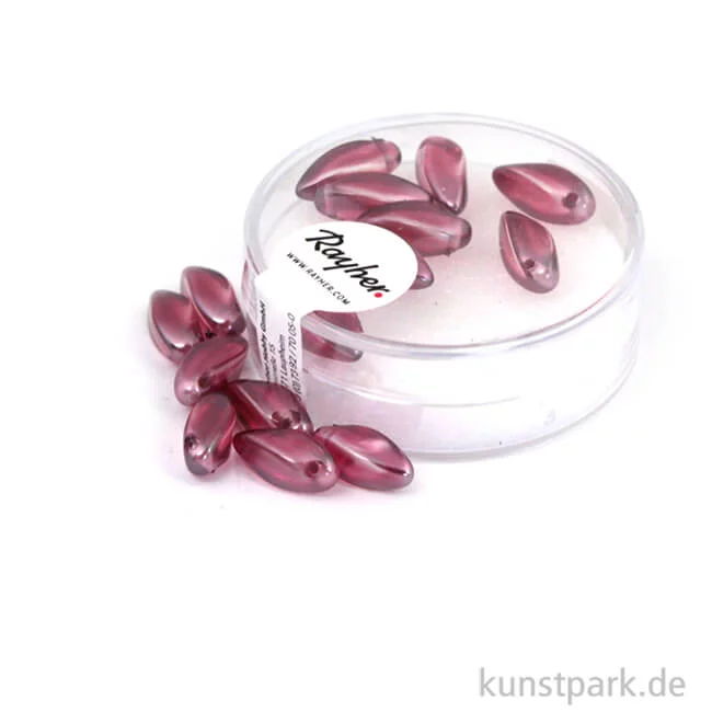 Artikelbild 1 des Artikels “Glasperlen-Tropfen - 6x12 mm - 15 Stück Violett“