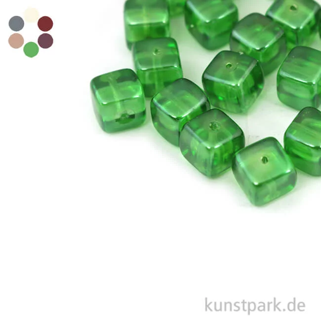 Artikelbild 1 des Artikels “Glasperlen-Würfel - 8x9 mm - 18 Stück “