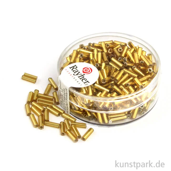 Artikelbild 1 des Artikels “Glasstifte mit Silbereinzug - 7x2 mm - 15 g Dose | Gold“