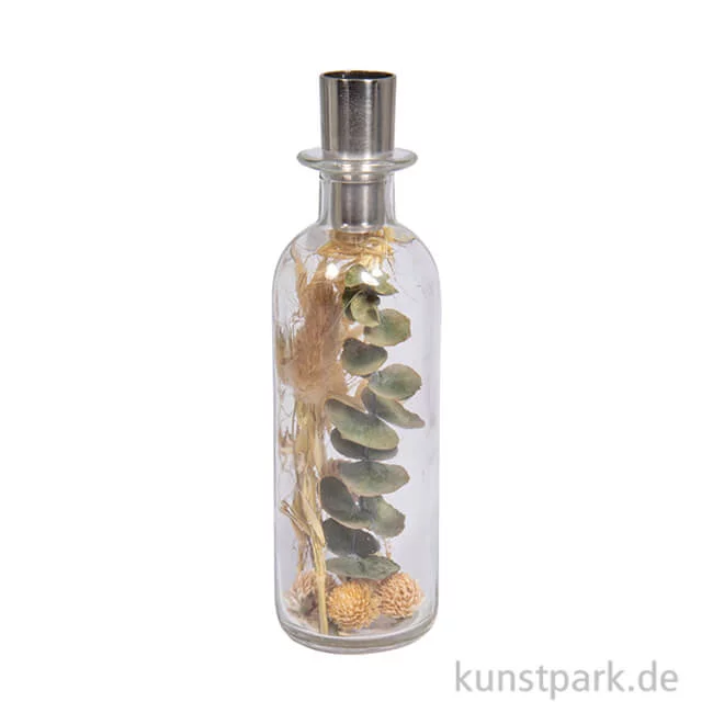 Artikelbild 1 des Artikels “Glasvase mit Trockenblumen + Kerzenhalter für Stabkerze, 5,5 x 18,5 cm “