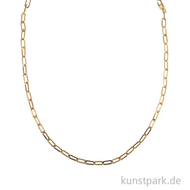 Artikelbild 1 des Artikels “Gliederkette Paperclip, Gold, 1,5 x 17 x 6,5 mm, Länge 80 cm “