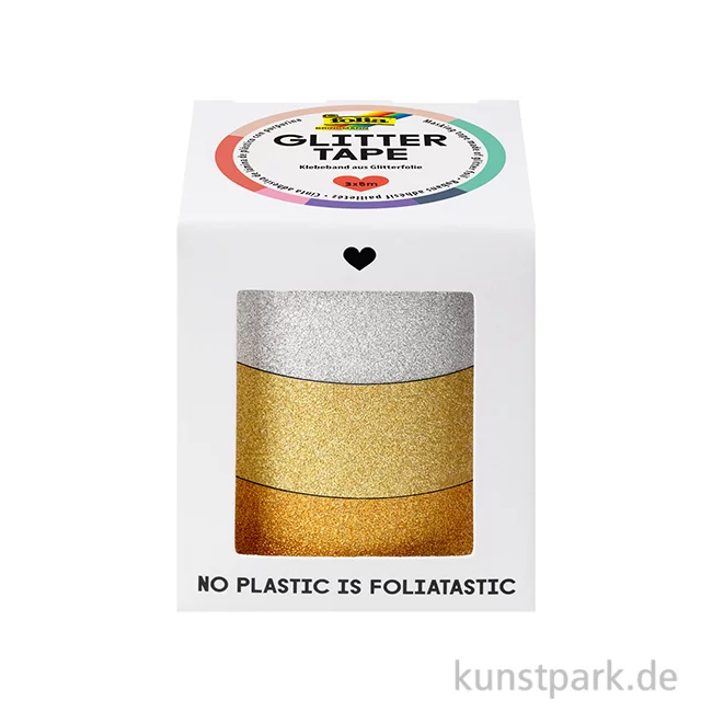 Artikelbild 1 des Artikels “Glitter-Tape Set - Gold + Silber, 15 mm, 3 Rollen, je 5 m “