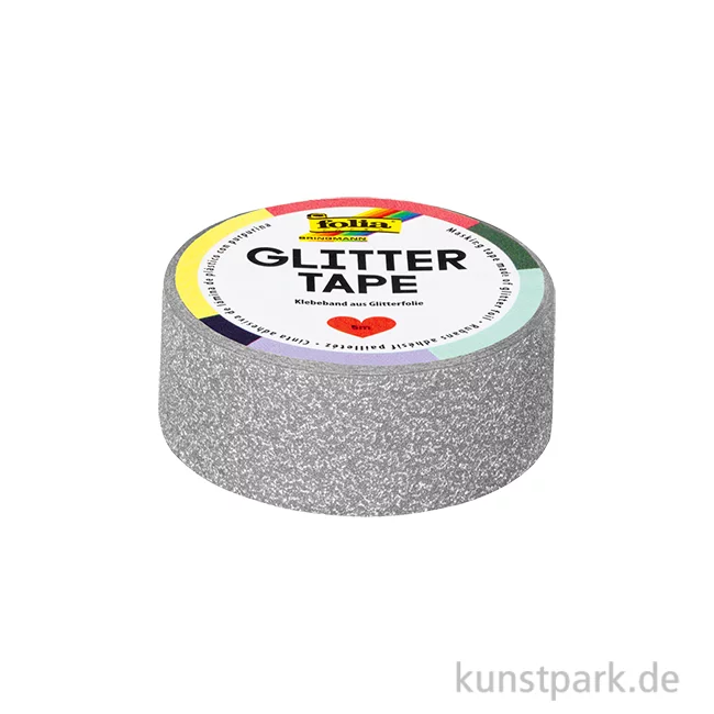 Artikelbild 1 des Artikels “Glitter-Tape, Silber Fein, 15 mm, 5 m Rolle “