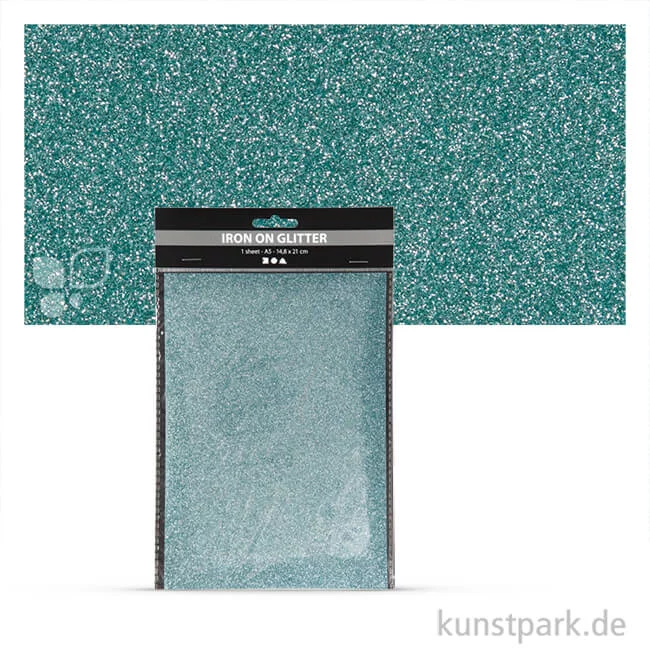 Artikelbild 1 des Artikels “Glitter Transferfolie zum Aufbügeln DIN A5 14,8 x 21 cm | Hellblau“