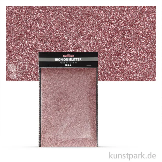 Artikelbild 1 des Artikels “Glitter Transferfolie zum Aufbügeln DIN A5 14,8 x 21 cm | Hellrot“